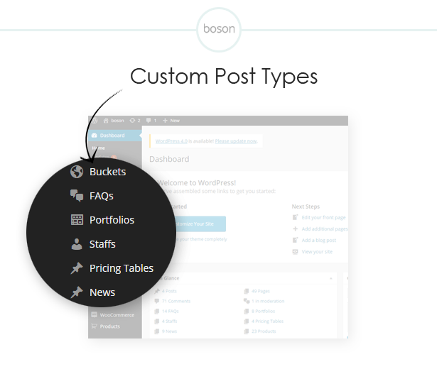 varios custom post types